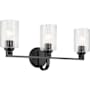 Kichler Gioe 3 Light 24" Wide Vanity Light with Clear Fluted Glass Shades Black