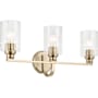 Kichler Gioe 3 Light 24" Wide Vanity Light with Clear Fluted Glass Shades Champagne Bronze