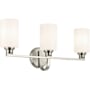Kichler Gioe 3 Light 24" Wide Vanity Light with Opal Glass Shades Brushed Nickel