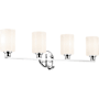 Kichler Gioe 4 Light 32" Wide Vanity Light with Opal Glass Shades Chrome