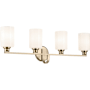 Kichler Gioe 4 Light 32" Wide Vanity Light with Opal Glass Shades Champagne Bronze