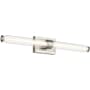Kichler Laurene 2 Light 31" Wide LED Vanity Light with Clear Glass Shades Brushed Nickel