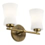 Kichler Brianne 2 Light 15" Vanity Light Brushed Natural Brass