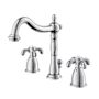 Kingston Brass French Country 1.2 GPM Widespread Bathroom Faucet with Pop-Up Drain Assembly Polished Chrome