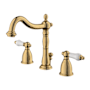 Kingston Brass Heritage 1.2 GPM Widespread Bathroom Faucet with Pop-Up Drain Assembly Polished Brass