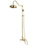 Kingston Brass Vintage Ceramic Disc Retrofit Shower System with Shower Head, Hand Shower, Shower Arm, and Hose Brushed Brass