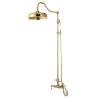 Kingston Brass Vintage Ceramic Disc Retrofit Shower System with Shower Head, Hand Shower, Shower Arm, and Hose Polished Brass