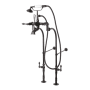 Kingston Brass Vintage Floor Mounted Clawfoot Tub Filler Package with Built-In Diverter - Includes Hand Shower Oil Rubbed Bronze