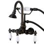 Kingston Brass Aqua Vintage Wall Mounted Clawfoot Tub Filler with Built-In Diverter – Includes Hand Shower Oil Rubbed Bronze