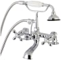 Kingston Brass Vintage Deck Mounted Clawfoot Tub Filler with Built-In Diverter - Includes Hand Shower Polished Chrome
