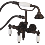 Kingston Brass Vintage Wall Mounted Clawfoot Tub Filler with Built-In Diverter - Includes Hand Shower Oil Rubbed Bronze