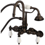 Kingston Brass Vintage Wall Mounted Clawfoot Tub Filler with Built-In Diverter - Includes Hand Shower Oil Rubbed Bronze