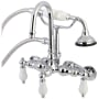 Kingston Brass Vintage Wall Mounted Clawfoot Tub Filler with Built-In Diverter - Includes Hand Shower Polished Chrome