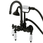 Kingston Brass Wilshire Wall Mounted Tub Filler Trim with Lever Handles and Integrated Diverter - Handshower Included Oil Rubbed Bronze