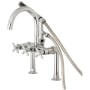 Kingston Brass Concord Deck Mounted Clawfoot Tub Filler with Built-In Diverter - Includes Hand Shower Polished Chrome