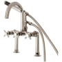 Kingston Brass Concord Deck Mounted Clawfoot Tub Filler with Built-In Diverter - Includes Hand Shower Polished Nickel