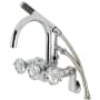 Kingston Brass Belknap Wall Mounted Tub Filler with Built-In Diverter - Includes Hand Shower Polished Chrome