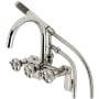 Kingston Brass Fuller Wall Mounted Tub Filler with Built-In Diverter - Includes Hand Shower Polished Nickel
