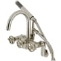 Kingston Brass Fuller Wall Mounted Tub Filler with Built-In Diverter - Includes Hand Shower Brushed Nickel