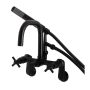 Kingston Brass Concord Wall Mounted Clawfoot Tub Filler with Built-In Diverter – Includes Hand Shower Matte Black