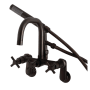Kingston Brass Concord Wall Mounted Clawfoot Tub Filler with Built-In Diverter – Includes Hand Shower Oil Rubbed Bronze