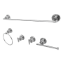 Kingston Brass Concord 5 Piece Bathroom Package with 18" Towel Bar, Robe Hook, Towel Ring, Toilet Paper Holder Polished Chrome