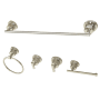Kingston Brass Concord 5 Piece Bathroom Package with 18" Towel Bar, Robe Hook, Towel Ring, Toilet Paper Holder Polished Nickel