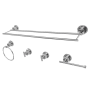 Kingston Brass Concord 5 Piece Bathroom Package with 18" Towel Bar, Robe Hook, Towel Ring, Toilet Paper Holder Polished Chrome