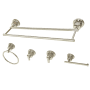 Kingston Brass Concord 5 Piece Bathroom Package with 18" Towel Bar, Robe Hook, Towel Ring, Toilet Paper Holder Polished Nickel
