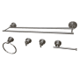 Kingston Brass Concord 5 Piece Bathroom Package with 18" Towel Bar, Robe Hook, Towel Ring, Toilet Paper Holder Brushed Nickel