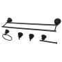 Kingston Brass Concord 5 Piece Bathroom Package with 30" Towel Bar, Robe Hook, Towel Ring, Toilet Paper Holder Oil Rubbed Bronze