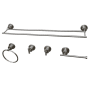 Kingston Brass Concord 5 Piece Bathroom Package with 30" Towel Bar, Robe Hook, Towel Ring, Toilet Paper Holder Brushed Nickel