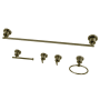 Kingston Brass Concord 5 Piece Bathroom Package with 24" Towel Bar, Robe Hook, Towel Ring, Toilet Paper Holder Antique Brass