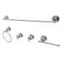 Kingston Brass Concord 5 Piece Bathroom Package with 24" Towel Bar, Robe Hook, Towel Ring, Toilet Paper Holder Polished Chrome