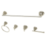 Kingston Brass Concord 5 Piece Bathroom Package with 24" Towel Bar, Robe Hook, Towel Ring, Toilet Paper Holder Polished Nickel