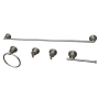 Kingston Brass Concord 5 Piece Bathroom Package with 24" Towel Bar, Robe Hook, Towel Ring, Toilet Paper Holder Brushed Nickel