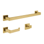Kingston Brass Lasdun 3 Piece Bathroom Accessory Set - Includes Towel Bar, Robe Hook, and Toilet Paper Holder Brushed Brass