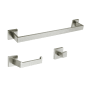 Kingston Brass Lasdun 3 Piece Bathroom Accessory Set - Includes Towel Bar, Robe Hook, and Toilet Paper Holder Brushed Nickel