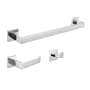 Kingston Brass Lasdun 3 Piece Bathroom Accessory Set - Includes Towel Bar, Robe Hook, and Toilet Paper Holder Polished Chrome