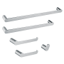 Kingston Brass Dessau 5 Piece Bathroom Package with 24" Towel Bar, 18" Towel Bar, Towel Ring, Robe Hook, and Toilet Paper Holder Polished Chrome
