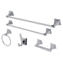 Kingston Brass Monarch 5 Piece Bathroom Package with (1) 18" and (1) 24" Towel Bar, Robe Hook, Towel Ring, Toilet Paper Holder Polished Chrome