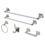 Kingston Brass Monarch 5 Piece Bathroom Package with (1) 18" and (1) 24" Towel Bar, Robe Hook, Towel Ring, Toilet Paper Holder Polished Nickel