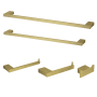 Kingston Brass Metzinger 5 Piece Bathroom Package with 24" Towel Bar, 18" Towel Bar, Towel Ring, Robe Hook, and Toilet Paper Holder Brushed Brass