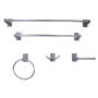 Kingston Brass Continental 5 Piece Bathroom Package with (1) 18" and (1) 24" Towel Bar, Robe Hook, Towel Ring, Toilet Paper Holder Polished Chrome