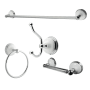 Kingston Brass Victorian 4 Piece Bathroom Package with 24" Towel Bar, Robe Hook, Towel Ring, Toilet Paper Holder Polished Chrome