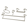Kingston Brass Victorian 4 Piece Bathroom Package with 24" Towel Bar, Robe Hook, Towel Ring, Toilet Paper Holder Brushed Nickel