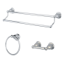 Kingston Brass Heritage 3 Piece Bathroom Package with 24" Towel Bar, Towel Ring, Toilet Paper Holder Polished Chrome