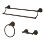 Kingston Brass Heritage 3 Piece Bathroom Package with 24" Towel Bar, Towel Ring, Toilet Paper Holder Oil Rubbed Bronze