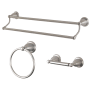 Kingston Brass Heritage 3 Piece Bathroom Package with 24" Towel Bar, Towel Ring, Toilet Paper Holder Brushed Nickel