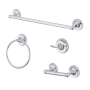 Kingston Brass Victorian 4 Piece Bathroom Package with 18" Towel Bar, Robe Hook, Towel Ring, Toilet Paper Holder Polished Chrome